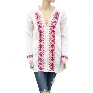 Odd Molly Anthropologie Oh Mine Tunic Top Floral Embroidered Pink S 1